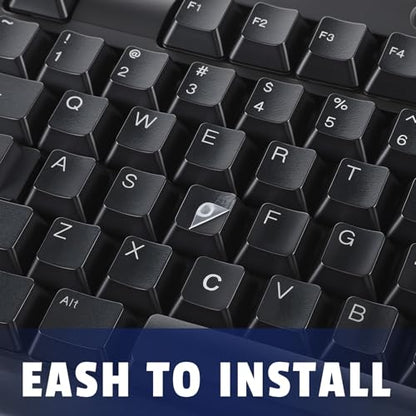 Keyboard Letter Stickers, 4 Pcs Universal Transparent Laptop Keyboard Stickers English Keyboard Replacement Stickers Clear Background and White Lettering for PC Computer Laptop Desktop - color: Clear