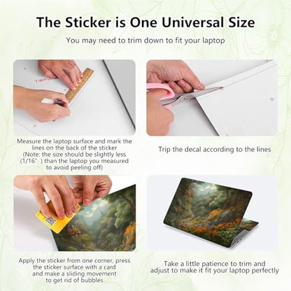 Laptop Skin Sticker Decal, Universal Reusable Vinyl Laptop Cover for 12" 13" 13.3" 14" 15" 15.4" 15.6" Notebook PC, Waterproof Scratch-Resistant with 2 Wrist Pads, Easy to Apply & Remove,Forest Art - color: Forest Art