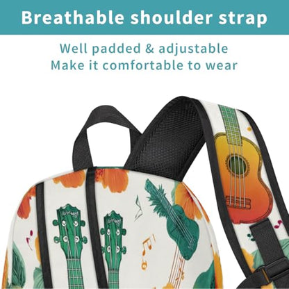 Guitar Pineapple Hibiscus Large Backpack for Women and Men Waterproof Travel Laptop Backpack Lightweight Business Work Daypack Fits 17 Inch Computer - color: Multicolor 4