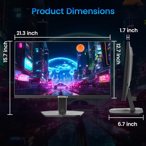 SANSUI 24 Inch Gaming Monitor 180Hz, DP 1.4 & HDMI 2.0 Ports High Refresh | Rate Computer Monitor, Racing FPS RTS Modes, 1ms Response Time 110% sRGB (ES-G24F4, HDMI Cable Included) - size: 24 inch