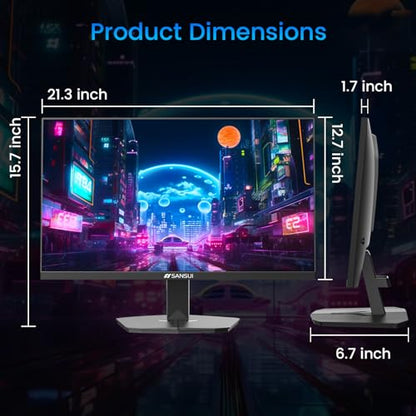 SANSUI 24 Inch Gaming Monitor 180Hz, DP 1.4 & HDMI 2.0 Ports High Refresh | Rate Computer Monitor, Racing FPS RTS Modes, 1ms Response Time 110% sRGB (ES-G24F4, HDMI Cable Included) - size: 24 inch
