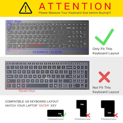 Keyboard Cover for 2026-2023 Lenovo IdeaPad 1 / IdeaPad 1i 15IJL7 15IAU7 15IGL7 15ADA07 15.6", IdeaPad Slim 5 5i/Slim 3 3i 15.6" 16", Lenovo V15 G5 G4 G3 Gen 2 15.6", Ideapad 3 3i 15.6" Laptop -Black - color: Black