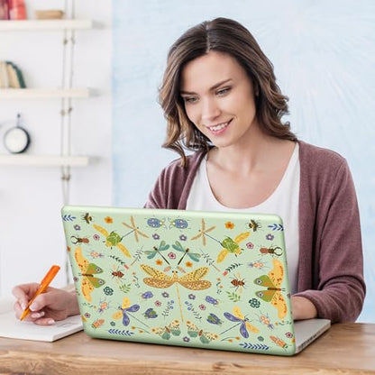DINKY Laptop Skin Sticker Decal 15.6" 15.4" 12" 13" 13.3" 14" 15 inch Laptop Universal Vinyl Skin Stickers Cover Art Decal Notebook PC Personalized Protector, Green Dragonfly - color: Green Dragonfly