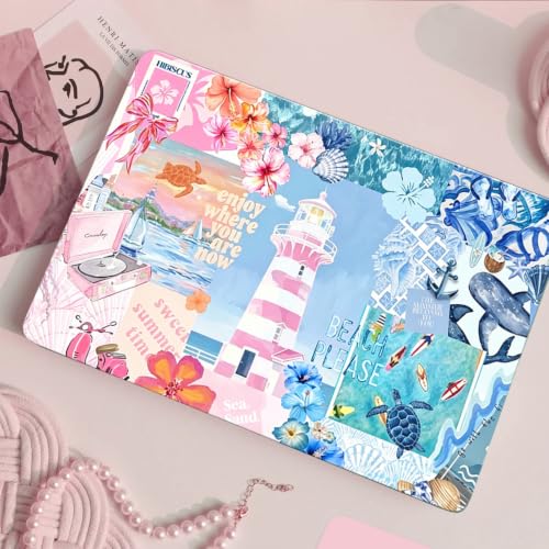 for MacBook Neo 13 inch Case 2026 Release A3404, Ocean Collage | Matte Hard Shell with Coastal-Inspired Collage, Scratch Resistant Protection, Precision Fit, and Lightweight Portability - color: Blue Pink Collage
