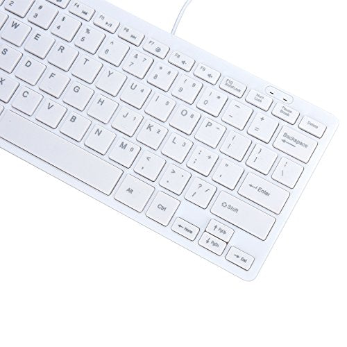 I Focus MCSaite Mini 78 Keys Wired Keyboard - with Keyboard Cover Computer keypad for Laptop MAC Windows 10/8 / 7 / Vista/XP(White+Keyboard Film) - color: White