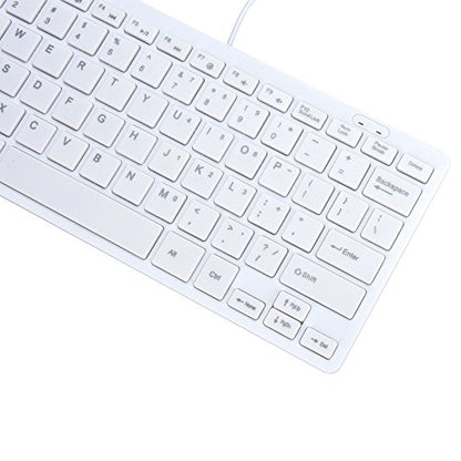 I Focus MCSaite Mini 78 Keys Wired Keyboard - with Keyboard Cover Computer keypad for Laptop MAC Windows 10/8 / 7 / Vista/XP(White+Keyboard Film) - color: White