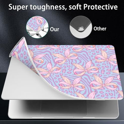 for 2026 MacBook Air 13-inch Laptop Case M5 2026 M4 2025 M3 2024 M2 2022 Release Model A3449 A3240 A3113 A2681, Hard Shell Cover for MacBook Air 13.6 inch, Leopard Bow - color: Leopard Bow