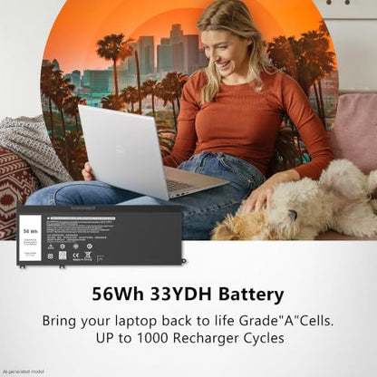 56WH 33YDH Laptop Battery Compatible with Dell Inspiron 17 7000 7773 7778 7779 G3 15 3579 15 7577 G5 5587 G7 7588 Latitude 13 3380 14 3490 15 3590 99NF2 PVHT1 P72F P30E 81PF3 081PF3 P30E001 - style: 33YDH