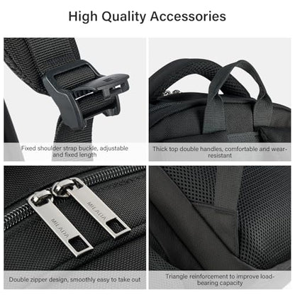 MILADA Travel Backpack For Men Laptop Backpack Women Business Carry On Backpack Airline Approved Fits 16.5 Inch Laptop Bag Work Backpack, Black