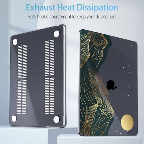 Mektron for 2026/2025/2024/2023 MacBook Air 15 INCH M5 A3448 /M4 A3241 /M3 A3114 /M2 A2941 Case, Printed Plastic Hard Shell Cover with 15.3" Liquid Retina Display Touch ID, Abstract Mountain C112 - color: Abstract Mountain C112