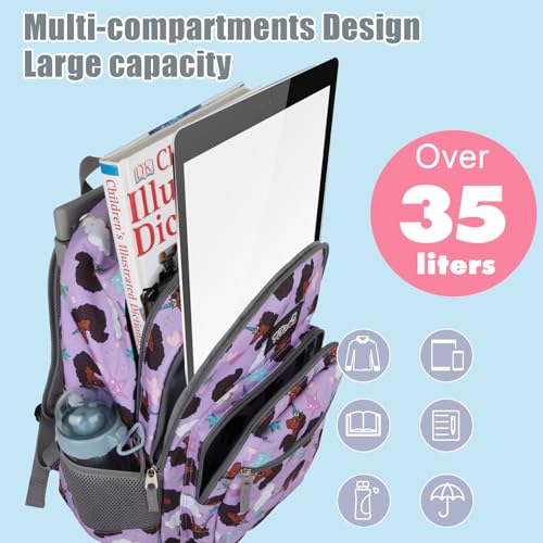 Tilami Rolling Backpack 18 inch Double Handle Wheeled Boys Girls Travel School Children Luggage Toddler Trip - color: Brown Unicorn