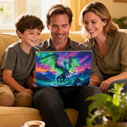 Universal Laptop Skin Sticker Decal for 11.6”12" 13" 13.3" 14" 15" 15.4" 15.6" Reusable Waterproof Scratch-Scratch Resistant Protective Vinyl Laptop Notebook Skin Stickers - Mountain Green Dragon - color: Mountain Green Dragon