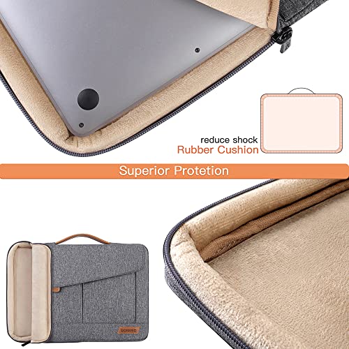DOMISO 17-17.3 Inch Laptop Sleeve Water Resistant Business Briefcase Messenger Bag Compatible with 17.3" Dell Computer/HP Pavilion 17/ProBook 470/MSI GS73VR Stealth PRO/Lenovo/Acer/ASUS,Grey - color: Grey, size: 17 - 17.3 Inch