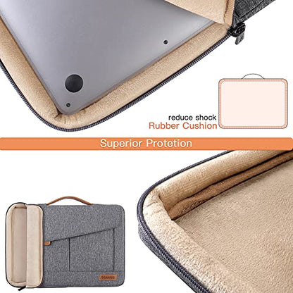 DOMISO 17-17.3 Inch Laptop Sleeve Water Resistant Business Briefcase Messenger Bag Compatible with 17.3" Dell Computer/HP Pavilion 17/ProBook 470/MSI GS73VR Stealth PRO/Lenovo/Acer/ASUS,Grey - color: Grey, size: 17 - 17.3 Inch