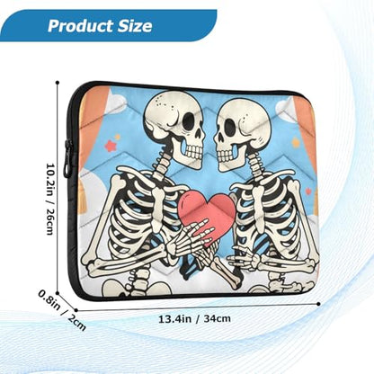 Cartoon Skulls Light Blue Padded Laptop Sleeve Case 13 Inch Soft Quilted Laptop Bag Waterproof Computer Sleeves - color: Cartoon Skulls Light Blue, size: Medium