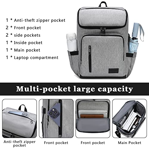 YALUNDISI Laptop Backpacks Travel Backpack Carry On Backpack Casual Daypack with USB Charging Port for Men Women Grey - color: Grey
