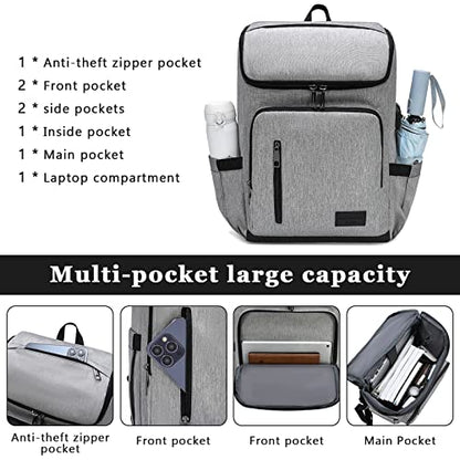 YALUNDISI Laptop Backpacks Travel Backpack Carry On Backpack Casual Daypack with USB Charging Port for Men Women Grey - color: Grey