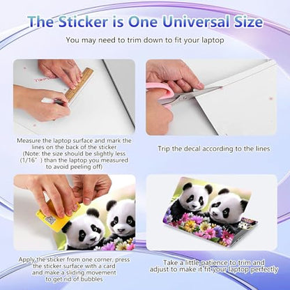 Laptop Skin Sticker Decal Cover,Two Cute Pandas | DIGTIALL Universal Laptop Skin Sticker, Waterproof Removable Notebook Decal Protector Cover for 12 13 14 15 Inch Laptops - color: Two Cute Pandas