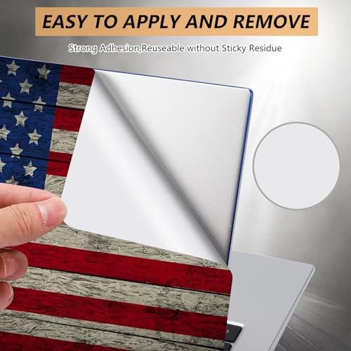 Laptop Skin Sticker for 12.1”-15.6“ Laptops (Fits 13”, 13.3”, 14”, 15”, 15.4”) | Protective Universal Reusable Vinyl Art Decal Cover | Waterproof & Scratch-Resistant-Retro American Flag - color: Retro American Flag