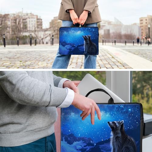 Laptop Bag,14 15 15.6 inch Laptop Case Sleeve,Computer Sleeve with Handle for Women Men,Carrying Case for MacBook,Dell,Lenovo,Notebook Computer,Blue Galaxy Raccoon - color: Blue Galaxy Raccoon