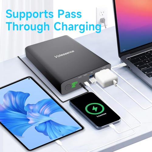 60000mAh AC 130W Outlet Laptop Power Bank, 110V Portable Charger | Powers MacBook, Drone, Projector, TV, Phone, Tablet & Camera. Ideal for Camping, RT, Travel, Outages & Overnight CPAP Backup