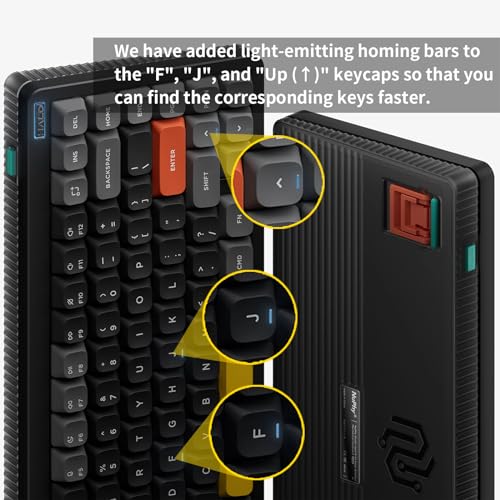 nuphy Halo75 V2 Mechancial Gaming Kyeboard,75% Wireless Hot Swappable Bluetooth Keyboard,83 Kyes RGB Backlit Keyboard,Support Bluetooth/2.4GHz/USB-C (Black, Lemon (55gf)) - color: Black, size: Lemon (55gf)