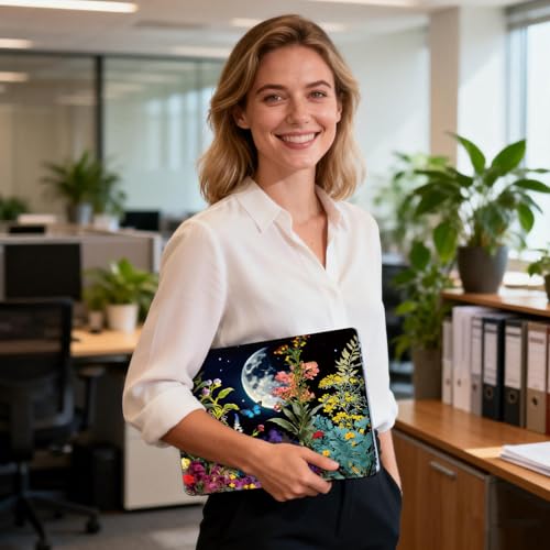 Universal Laptop Skin Sticker Decal for 11.6”12" 13" 13.3" 14" 15" 15.4" 15.6" Reusable Waterproof Scratch-Scratch Resistant Protective Vinyl Laptop Notebook Skin Stickers - Moon Flower Floral - color: Moon Flower Floral