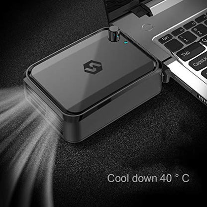 Laptop PC Cooler Led Display, Laptop Cooling Fan USB Powered, Laptop Air Extractor Vacuum Fan Silent for Rapid Cooling Gaming Notebooks and Pcs
