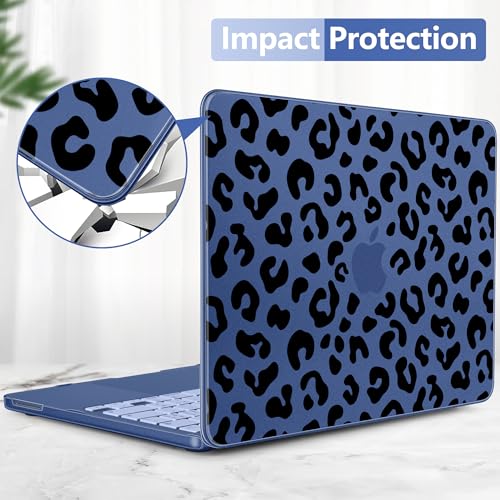 for MacBook Neo 13 inch Case 2026 (Model A3404), Artistic Leopard Pattern Ultra Slim Frosted Matte Hard Shell, Anti-Scratch & Fingerprint Resistant Cover, Leopard Indigo - color: Leopard Indigo