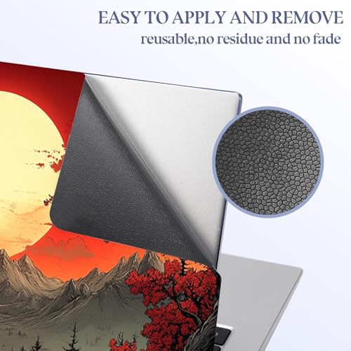 Universal Laptop Skin Sticker Decal,15.6 Inch Laptop Vinyl Cover for 13" 14" 15.6" Laptop,Scratch-Resistant Waterproof Protector Wrap,Reusable with Wrist Pads,Red Sun Mountains - color: Red Sun Mountains