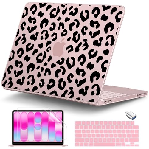 for MacBook Neo 13 inch Case 2026 (Model A3404), Artistic Leopard Pattern Ultra Slim Frosted Matte Hard Shell, Anti-Scratch & Fingerprint Resistant Cover, Leopard Blush - color: Leopard Blush