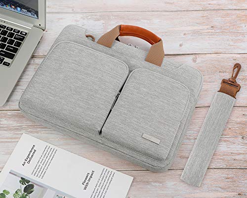 Lacdo 17 17.3 Inch Laptop Bag Women Men Sleeve Case for Dell/HP Envy/ASUS/Acer/Lenovo/LG/Razer Blade Pro 17/MacBook Pro 17, Computer Shoulder Messenger Bag Business Briefcase with Shoulder Strap, Gray - color: Gray, size: 17-17.3 Inches