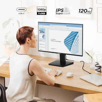 ViewSonic VA2448-MHU 24 Inch 1080p Monitor, IPS Display with 120Hz for Everyday Productivity, Variable Refresh Rate for Home and Office, HDMI, VGA, and USB C Inputs - size: 24-inch Usb-c