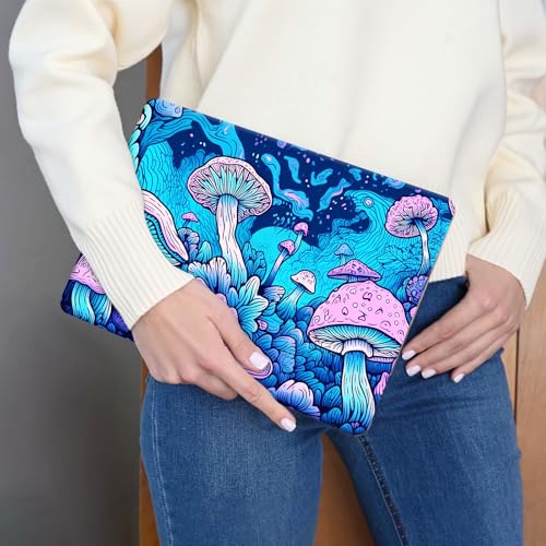 Laptop Skin Sticker 3-Piece Set,Psychedelic Mushroom | Trim-to-fit 3-piece vinyl set with one 15 x 10.6 in lid skin and two palm-rest decals for many 12-15.6 in laptops - color: Psychedelic Mushroom