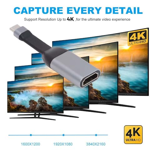 Cable USB-C Type-C Source to HDMI 4K 60hz Sink HDTV Adapter Ultra Slim Flat Cable 1080p for Laptop Tablet Phone - style: HDMI