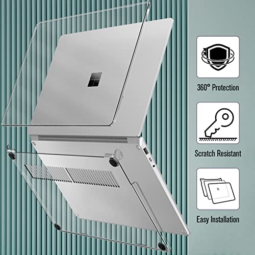 Fintie Case for 13.5 Inch Microsoft Surface Laptop 5/4/3 with Metal Keyboard (Model: 1951/1868) - Protective Slim Snap On Hard Shell Cover (Crystal Clear) - color: Crystal Clear