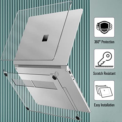 Fintie Case for 13.5 Inch Microsoft Surface Laptop 5/4/3 with Metal Keyboard (Model: 1951/1868) - Protective Slim Snap On Hard Shell Cover (Crystal Clear) - color: Crystal Clear