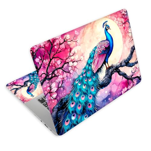 Universal Laptop Skin Decal, 3-Piece Vinyl Protector for 12 13 14 15.6" Notebook, Waterproof Anti-Scratch, Easy Trim & Bubble-Free Finish, Peacock Perched on Tree - color: Peacock Perched on Tree