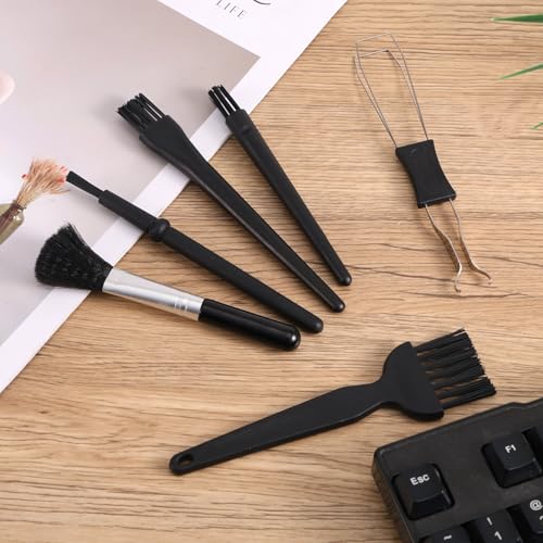 6pcs Keyboard Cleaning Kit, Stainless Steel Keycap Puller & Anti Static Dust Brush Portable Keyboard Cleaning Brushes for Computer Keyboards Camera Motherboard Desk Office Equipment