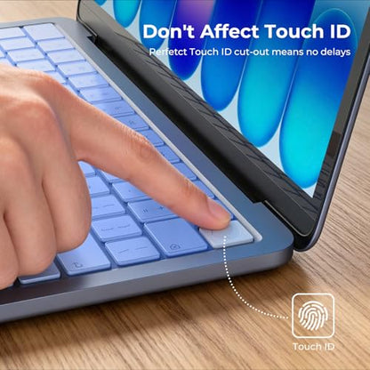 EooCoo Keyboard Cover Skin for MacBook Neo, Pro 14/16, Air 13/15, Indigo | Invisible, Anti Fingerprints & Dust, for 2026-2021 M5-M1 Pro/Max MacBook Pro 14/16, M5-M2 MacBook Air 13/15, MacBook Neo 13 - color: Indigo Clear
