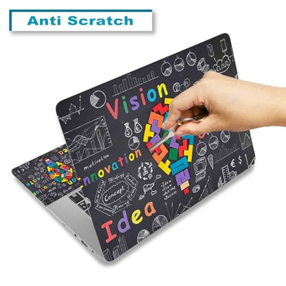 Laptop Decal Sticker Skin Cover for 11.6”12" 13" 13.3" 14" 15" 15.4" 15.6" | Netbook Vinyl Skin Sticker Cover Art Notebook PC Reusable Protector ( 2 Wrist Pad Included), Creative Bulb - color: Creative Bulb