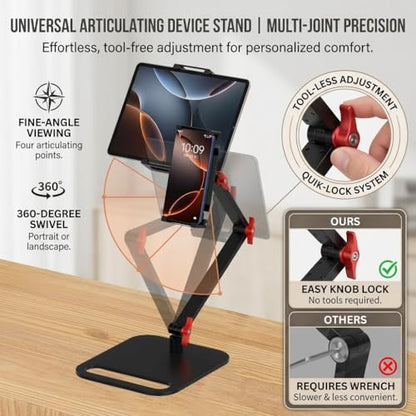 Vertical Portable Monitor Stand, Upgrade Knob Adjustment Portable Monitor Holder for 15.6 17.3 18.5 Inch Screen, Ergonomic Travel Monitor Mount, Tablet Stand for iPad 12.9‘’