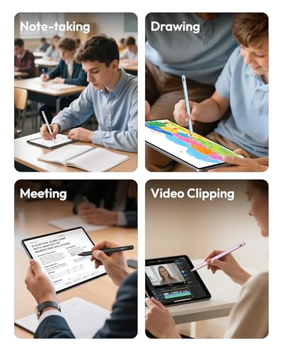 Metapen Pencil A8 for Apple iPad 2018-2026, (2X Faster Charge), Palm Rejection, Pixel Precision, Stylus Pen for iPad 11/10/9/8/7/6th Gen, Pro 12.9/11/13-inch M4, Air 3/4/5/M2/M3, Mini 5/6th, Grey - color: Grey