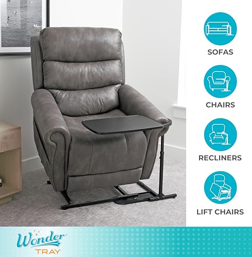 Stander Wonder Tray, Adjustable Swivel Table, Large Laptop Stand, Couch Desk, Side Tables & Gaming Bench, TV-Trays for Eating on Couches, Chairs, Recliners, Black - color: Black, size: Large