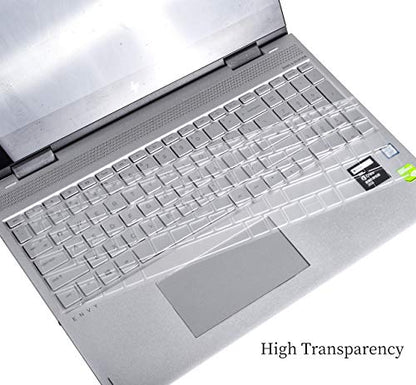 Ultra Thin Keyboard Cover for HP Laptop 15-da 15-db 15-dw 15-dy 15-bs/bw 15-ef 15t 15z 15.6" 15-db0011dx 15-dw0037wm/dw1083wm 15-dy1043dx/dy1051wm 15-ef1001ds, HP 17-by/bs/ca 17.3 Keyboard Skin, TPU - color: Clear TPU