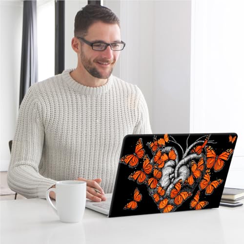 Universal Laptop Skin, DIY Cut-to-Fit Vinyl Cover Compatible with HP, Dell, Lenovo, Mac (13.3" to 15.6"), Anti-Scratch, No Residue & Bubble-Free Protective Decal Sticker, Gothic Heart Butterfly - color: Gothic Heart Butterfly