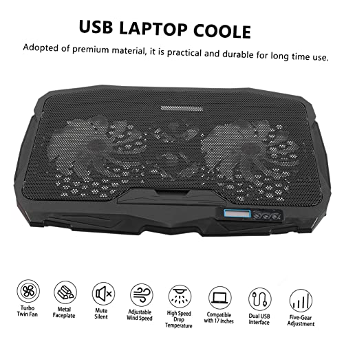 Lurrose Adjustable Laptop Cooler RGB Lighting Ventilated Support Stand for Enhanced Airflow Compatible Laptops Ergonomic Design for Use