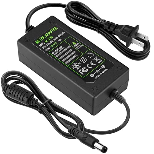 TOBWOLF DC 12V 5A Power Supply Adapter, AC 100-240V US Plug with 4.6FT Cord | 5.5x2.5mm DC Output Plug | Switching AC/DC Converter | Fits for LED Strip, Lights, CCTV & Security Cameras - size: 12V 5A