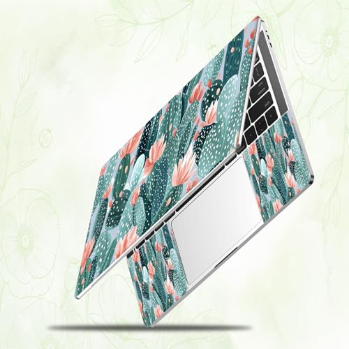 Laptop Skin Sticker Decal, Universal Reusable Vinyl Laptop Cover for 12" 13" 13.3" 14" 15" 15.4" 15.6" Notebook PC, Waterproof Scratch-Resistant with 2 Wrist Pads, Easy to Apply & Remove,Art Cactus - color: Art Cactus