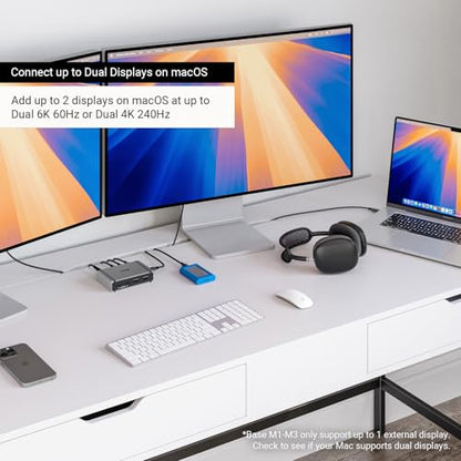 CalDigit E5 - Thunderbolt 5 Element 5 Hub - 9 Ports, 4 x Thunderbolt 5/USB4 v2, 3 x USB-A & 2 x USB-C 10Gb/s, Single 8K, Dual 6K/8K, or Two 4K@240Hz Displays, 90W Charging, 0.8m Cable 180W PSU